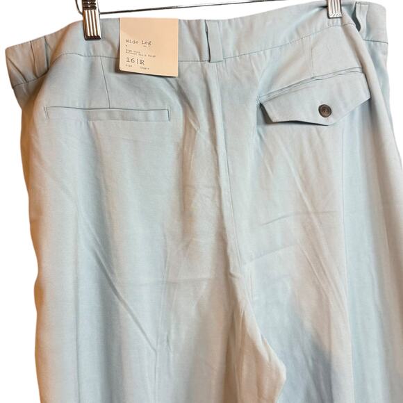 NWT A New Day light baby blue wide leg high rise pants - Women's 16 - Picture 4 of 6